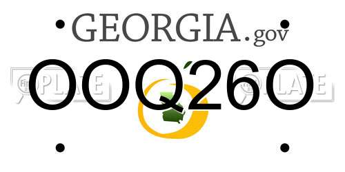OOQ26O Georgia License Plate