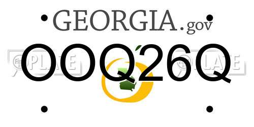 OOQ26Q Georgia License Plate