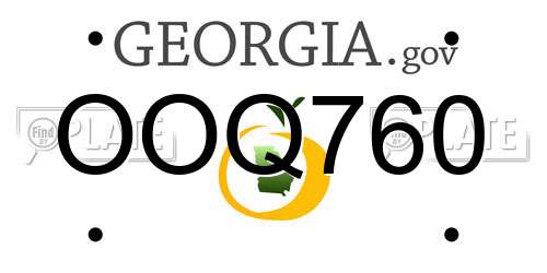 OOQ760 Georgia License Plate