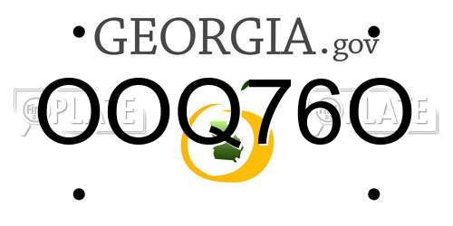 OOQ76O Georgia License Plate