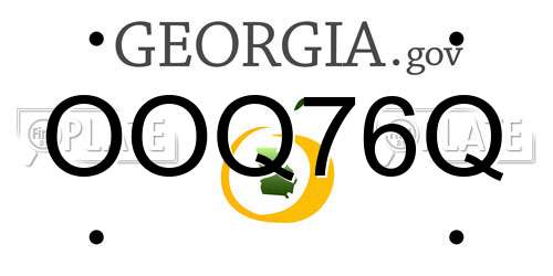 OOQ76Q Georgia License Plate