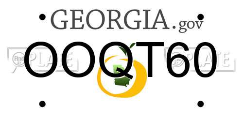 OOQT60 Georgia License Plate
