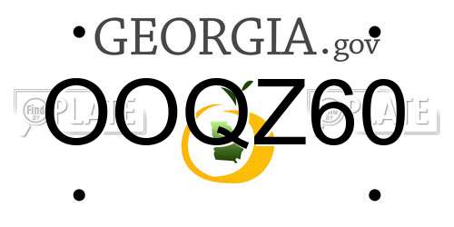 OOQZ60 Georgia License Plate