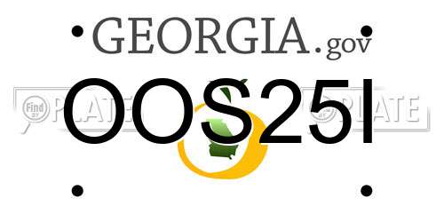 OOS25I Georgia License Plate
