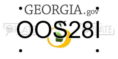 OOS28I Georgia License Plate