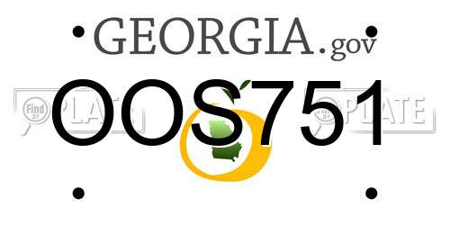 OOS751 Georgia License Plate