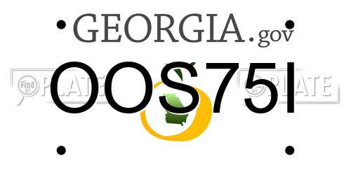 OOS75I Georgia License Plate