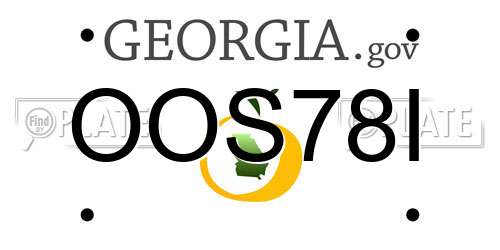 OOS78I Georgia License Plate
