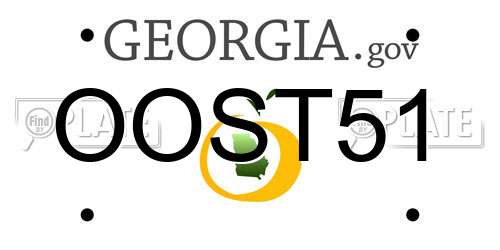 OOST51 Georgia License Plate