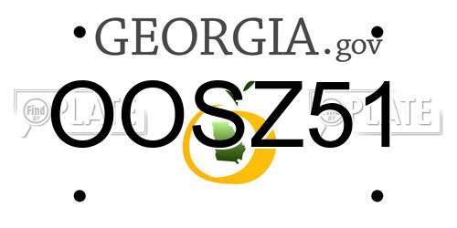 OOSZ51 Georgia License Plate