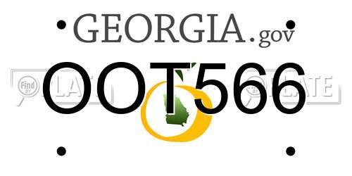 OOT566 Georgia License Plate