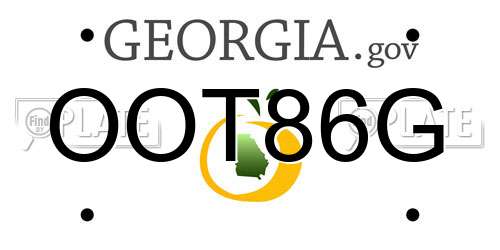 OOT86G Georgia License Plate