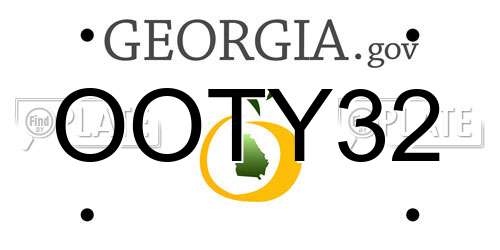 OOTY32 Georgia License Plate