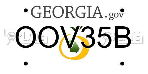 OOV35B Georgia License Plate