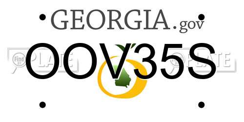 OOV35S Georgia License Plate