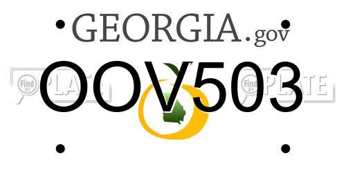 OOV503 Georgia License Plate