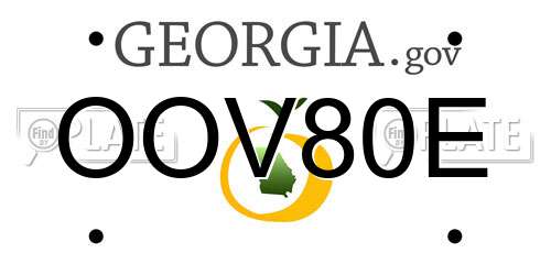 OOV80E Georgia License Plate