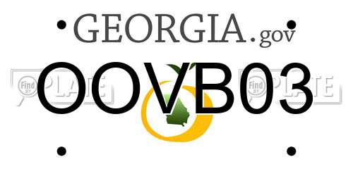 OOVB03 Georgia License Plate