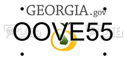 OOVE55 Georgia License Plate