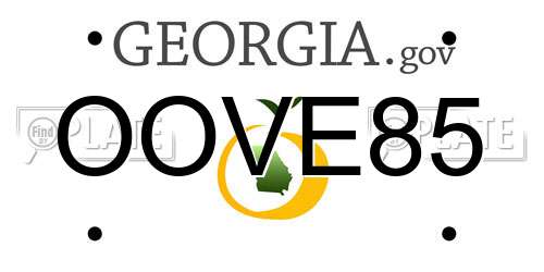 OOVE85 Georgia License Plate