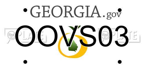 OOVS03 Georgia License Plate