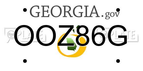 OOZ86G Georgia License Plate