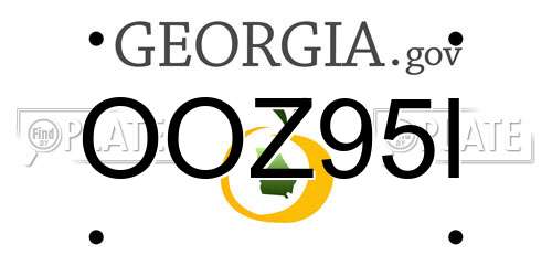 OOZ95I Georgia License Plate