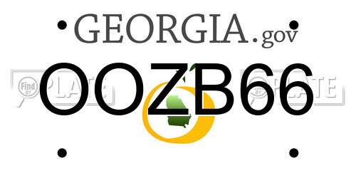 OOZB66 Georgia License Plate
