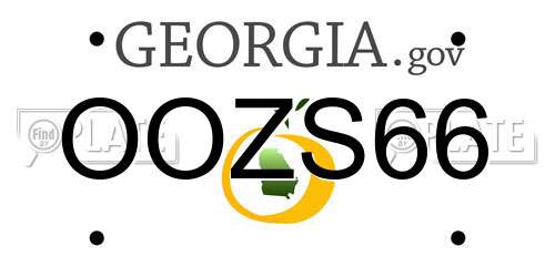 OOZS66 Georgia License Plate