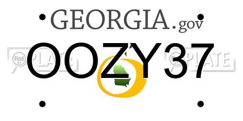 OOZY37 Georgia License Plate
