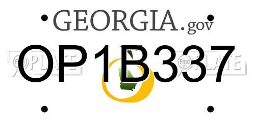 OP1B337 Georgia License Plate