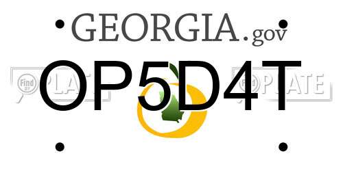OP5D4T Georgia License Plate
