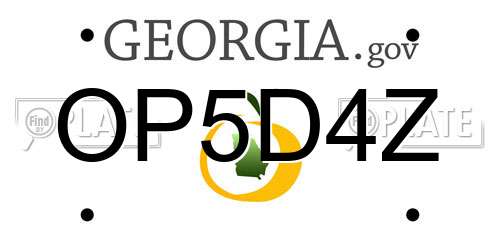 OP5D4Z Georgia License Plate