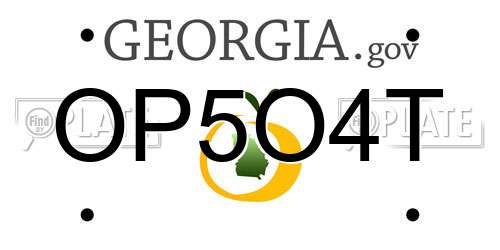 OP5O4T Georgia License Plate