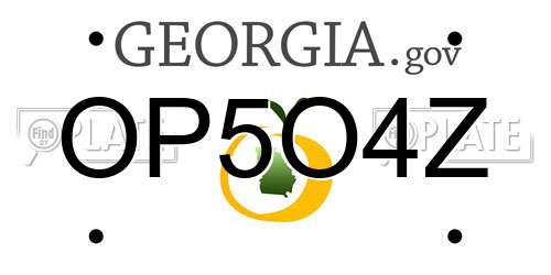OP5O4Z Georgia License Plate