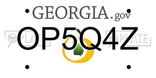 OP5Q4Z Georgia License Plate