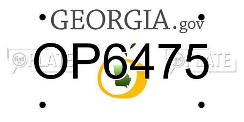 OP6475 Georgia License Plate