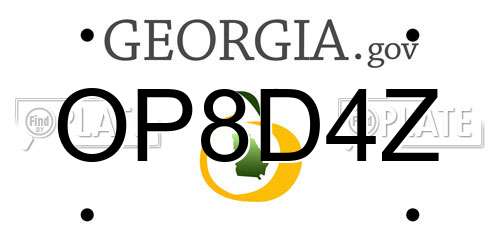 OP8D4Z Georgia License Plate