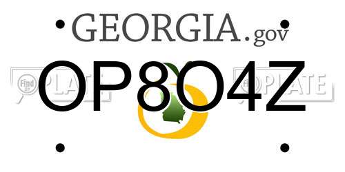OP8O4Z Georgia License Plate