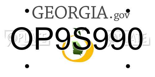 OP9S990 Georgia License Plate