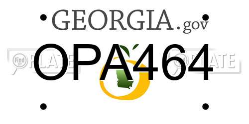 OPA464 Georgia License Plate