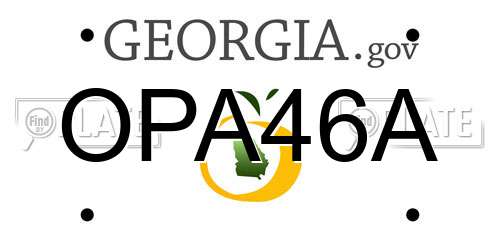 OPA46A Georgia License Plate