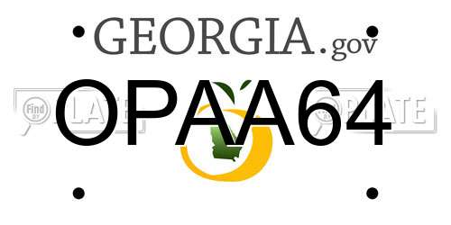 OPAA64 Georgia License Plate