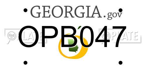 OPB047 Georgia License Plate