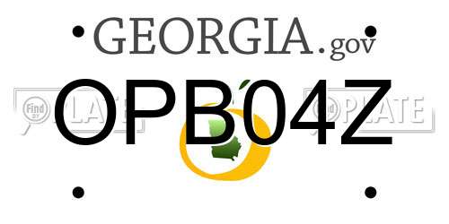 OPB04Z Georgia License Plate