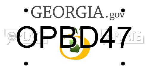 OPBD47 Georgia License Plate