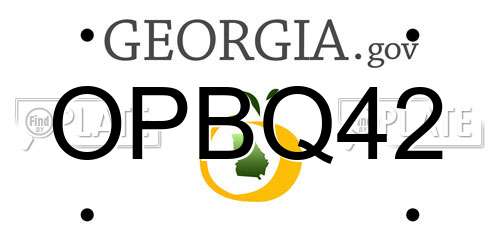 OPBQ42 Georgia License Plate