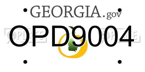 OPD9004 Georgia License Plate