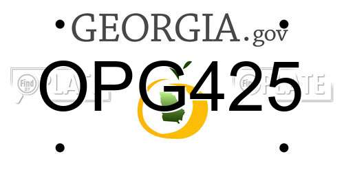 OPG425 Georgia License Plate