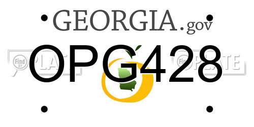OPG428 Georgia License Plate